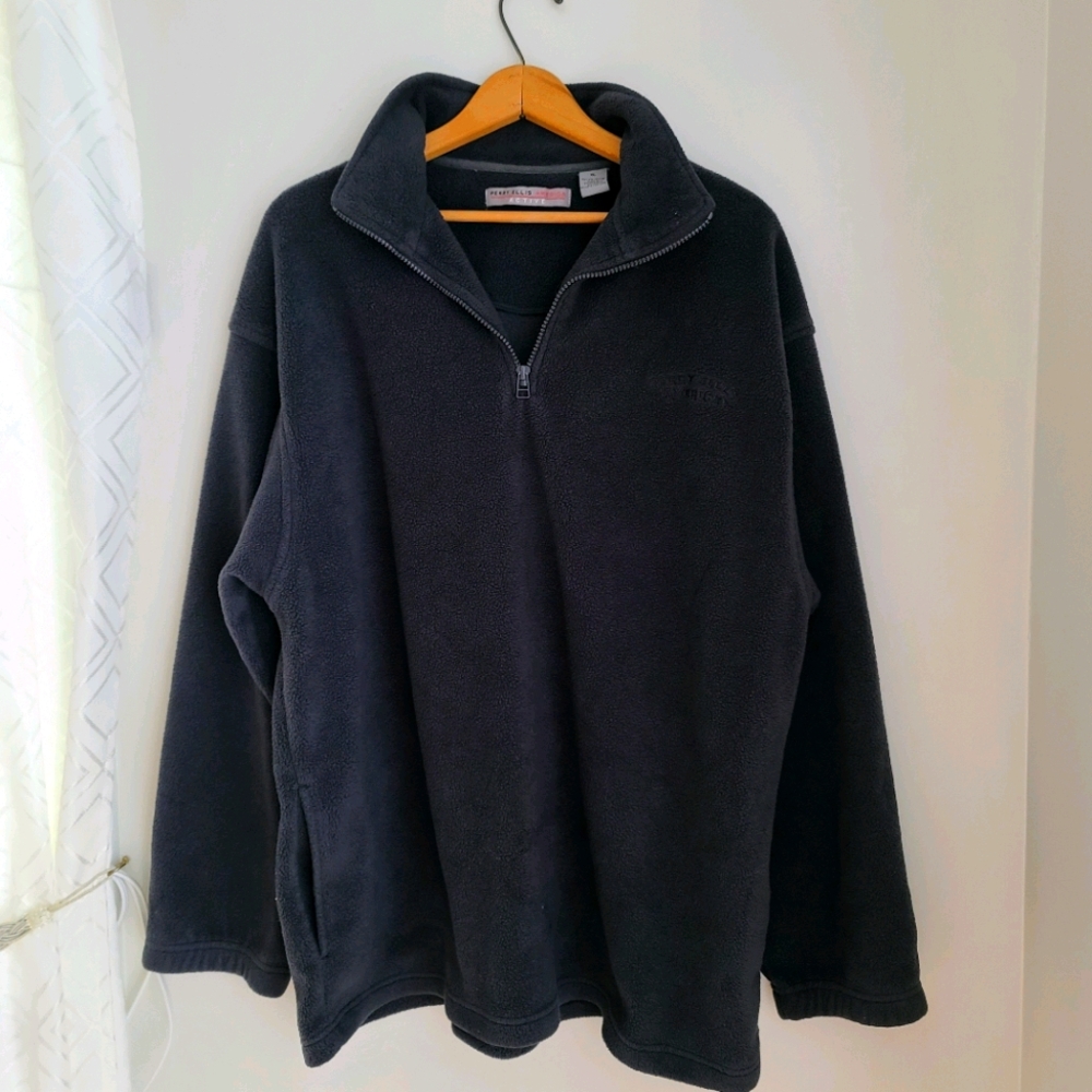 Perry Ellis Mock Neck Half Zip light dark Pullo